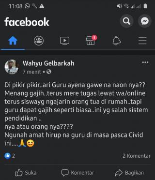 Status Akun Facebook Wahyu Gelbarkah Akan Dilaporkan Guru Kabupaten Karawang