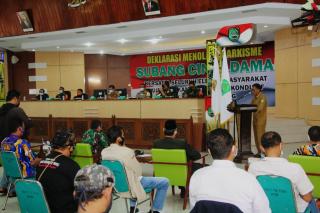 Forkopimda Subang dan Sejumlah Ormas Deklarasi Menolak Anarkisme