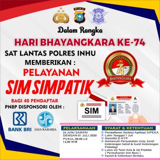 Peringati Hari Bhayangkara, Polres Inhu Laksanakan Program Memberikan SIM Simpatik