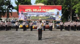 Polres Lamsel Apel Gelar Pasukan Ops Ketupat Krakatau 2021