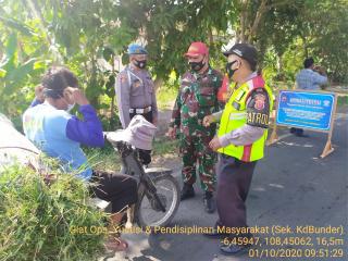 Polsek Kedokanbunder Rutin Ops Yustisi Terapkan Pemahaman Penting Pakai Masker