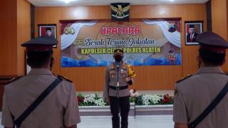 Upacara Serah terima Kapolsek Ceper, Dipimpin Oleh Kapolres Klaten AKBP Edy Suranta Sitepu SIK MH
