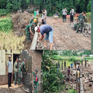 TMMD ke 120 Kodim 0623/Cilegon, Semangat Bakti Meski Diguyur Hujan 