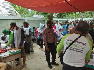 Kembali, Tiga pilar Gabuswetan Kawal Penyaluran Bansos Tunai Dari Kemensos RI