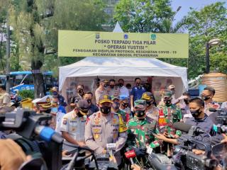 Kapolda Metro Jaya Bersama Unsur Tiga Pilar, Gelar Operasi Gerakan Disiplin Protokol Kesehatan