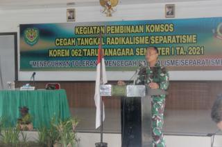 Korem 062/TN Gelar Giat Komsos Cegah Tangkal Radikalisme dan Sparatisme