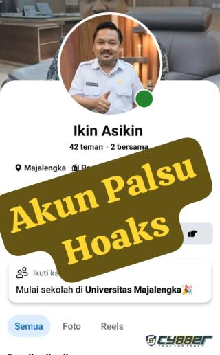 Kepala BKPSDM Majalengka Tegaskan Akun dan WhatsApp Mengatasnamakan Dirinya Adalah Hoaks