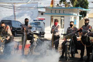 Polres Kuningan Polda Jabar Simulasi Pemadaman Api, Guna Penanggulangan Karhutla