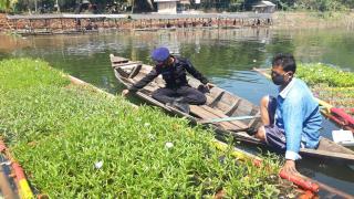 Sat Brimob Polda Jabar Budidaya Kangkung Dalam Program Ketahanan Pangan di Lembur Siaga Jangari Cianjur