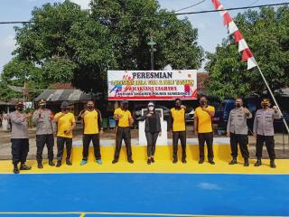 Kapolres Sumedang Resmikan Lapangan Volley dan Bulutangkis Wicaksana Laghawa Asrama Polisi Polres Sumedang