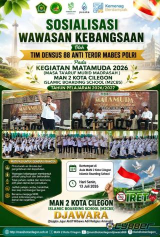 Densus 88 Polri Tanamkan Wawasan Kebangsaan kepada Murid Baru MAN 2 Kota Cilegon dalam MATAMUDA 2026