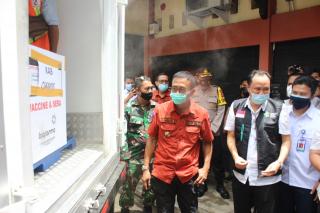 Polres Ciamis Laksanakan Pengamanan Kedatangan Dosis Vaksin Sinovac Covid-19 Tahap Pertama 