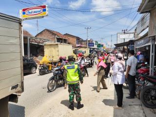 Polsek, Satpol PP, Koramil 421-09 Tanjung Bintang Giat Ops Yustisi Gakum Pelanggar Prokes