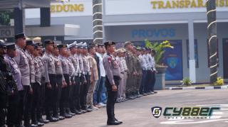 Polres Bogor Gelar Apel Kesiapsiagaan Pengamanan Penyekatan Jelang Dua Tahun Pemerintahan Prabowo-Gibran