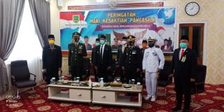 Upacara Hari Kesaktian Pancasila Secara Virtual Dihadiri Forkopimda Dan OPD Rohil