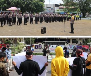 Polres dan Kodim Ciamis Mengamankan Aksi Unjuk Rasa Mahasiswa
