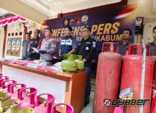 Satreskrim Polres Sukabumi Ungkap Dugaan Tindak Pidana Penyalahgunaan LPG Bersubsidi 3 Kilogram