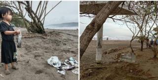 Sampah Berserakan dan Fasilitas Umum Rusak Terbengkalai di Pantai Barat Pangandaran 