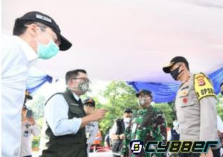Hari Pertama PSBB Kota Bogor Ditinjau Langsung Gubernur Jawa Barat, Kapolda Jawa Barat Beserta Pangdam III/ Siliwangi