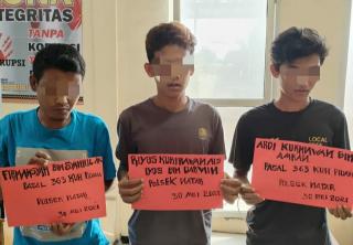 Polsek Natar Tangkap 3 Pelaku Pencuri Kotak Amal Masjid Ar-Ridho