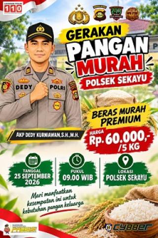 Gerakan Pangan Murah Polsek Sekayu, Sediakan Beras Premium dengan Harga Terjangkau