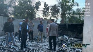 Kapolres Mesuji Tinjau Langsung Lokasi Pasca Perusakan dan Pembakaran Fasilitas Pondok Pesantren Nurul Jadid