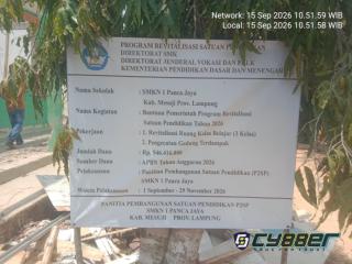 Revitalisasi Ruang Kelas di SMKN I Panca Jaya Mesuji, Disinyalir Terjadi Penyimpaangan