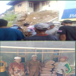 Akibat Hujan yang Besar Satu Rumah Terbawa Longsor  