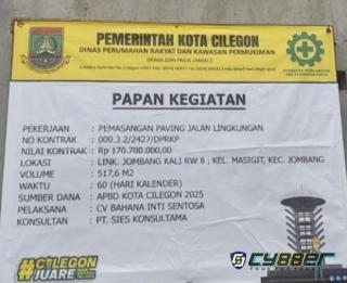 Ketua Japati Minta Wali Kota Cilegon Tegur Keras Perkim dan Kontraktor Proyek Paving Jombang Kali