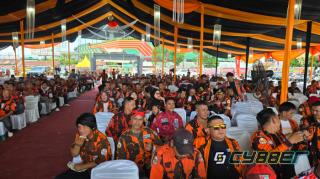 Puncak HUT PP ke-67, Pemuda Pancasila Deli Serdang Bagikan 2000 Goni Beras ke Warga  