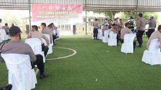 Kesiapan Pilkada 2020 Kapolres Lakukan Test Swab Kepada Personel Polres Indramayu