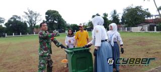 TMMD ke 128 Kodim 0623/ Cilegon Bangun Kesadaran Warga Jaga Kebersihan Lingkungan Dengan Gotong Royong