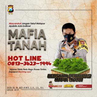 Sering Terjadi Kasus Mafia Tanah,Polda Jatim Buka Hotline Pengaduan