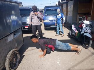 Polsek Pameungpeuk Lakukan Giat Ops Yustisi Gabungan Penegakan Disiplin Protokol Kesehatan