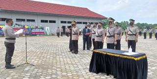 Kapolres Lamsel Pimpin Upacara Sertijab Empat Perwira, Ini Arahannya!