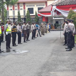 Polres Ciamis Melaksanakan Apel Persiapan Pengamanan Aksi Demonstrasi