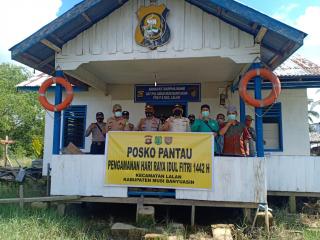 Pos Penyekatan di Aliran Sungai oleh Polres Muba Demi Mencegah Virus CoronaPos